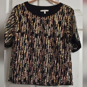 Pastels Black Sequin Embellished Blouse